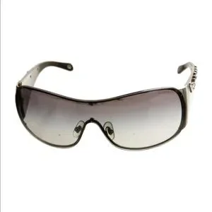 TIFFANY & CO Embellished Black Shield Sunglasses Pre-loved Tiffany TF3010-B Embellished Shield Sunglasses - £150 main image 4